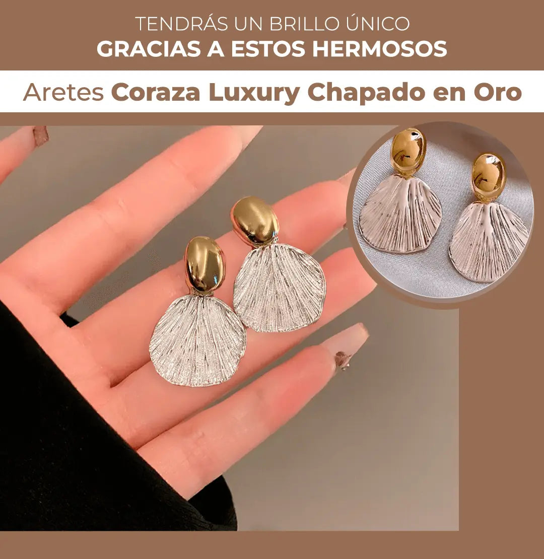 Aretes Coraza Luxury Chapado en Oro